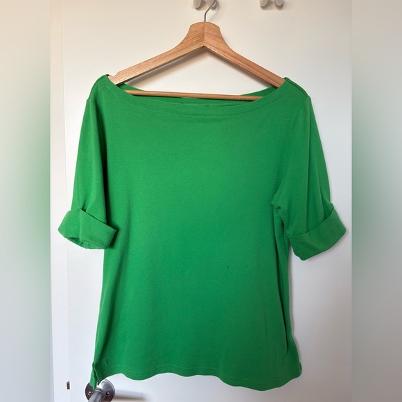 Ralph Lauren Green Boatneck Blouse | Size Large - Picture 2 of 7